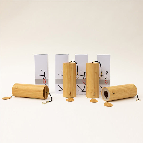 Koshi Chime Set of 4 with Zenmotion Spin Rotating Chime Stand Terra/Aqua/Aria/Ignis -