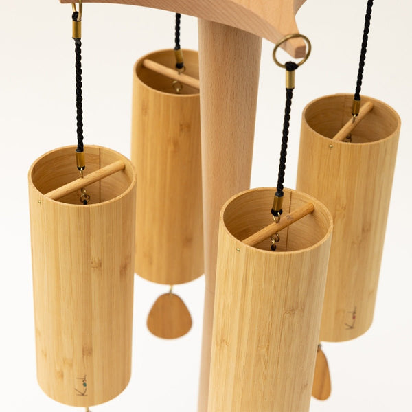Koshi Chimes Set of 4 with rotating stand Terra/Aqua/Aria/Ignis Flower of Life -
